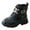 Black, variant on Black Boots for Girls Size 3 Girls Ankle Boots for Toddler/Little Kids - Zipper, Low-Top, Flat Heel, Casual(Black,11.5)