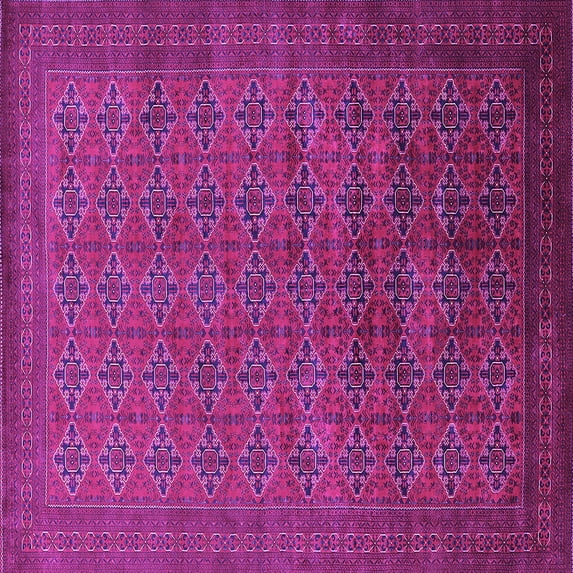 Ahgly Company Indoor Square Oriental Purple Industrial Area Rugs, 4' Square