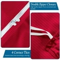 thumbnail image 5 of Red Super Queen ( 90" x 98" ) Size 100% Cotton Duvet Set, 800 Thread Count, Stripe Pattern, 1-Piece Comforter Cover with Zipper Closure & 2-Pillow Shams– Hotel Quality, All-Season, 5 of 5
