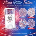 thumbnail image 5 of Clearance! 4th of July Glitter Stick, Patriotic Red White and Blue Face Hair Body Glitter Stick, 250th Birthday USA Flag Makeup, 4th of July Outfits Accessories for Kidults Women Men(A), 5 of 9