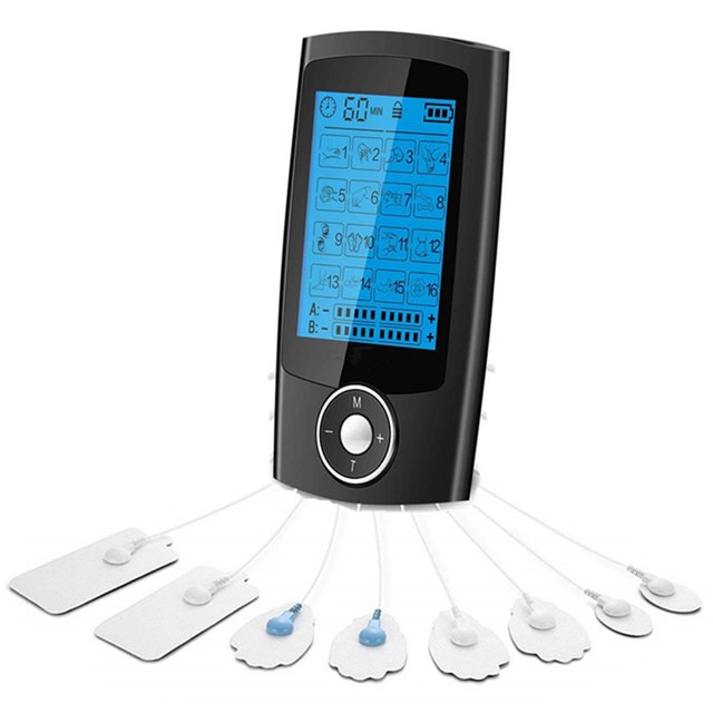 Estimulador eléctrico para aliviar el dolor y estimulador muscular eléctrico EMS, estimulador eléctrico para aliviar el dolor, utilizado para el tratamiento de espalda y cuello, 24 procedimientos de masaje + 8 electrodos Kuyhfg Sin marca