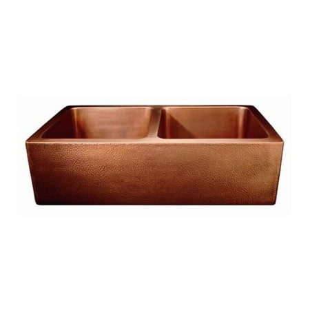 Copperhaus Double Bowl Undermount Kitchen Sink Hammered Copper
