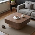 thumbnail image 2 of GZXS 31.5" Modern Square Flip-Top Coffee Table with Storage, Wood Veneer Top, Vertical Grooves Sides, Stylish Center Table for Living Room, Walnut, 2 of 9