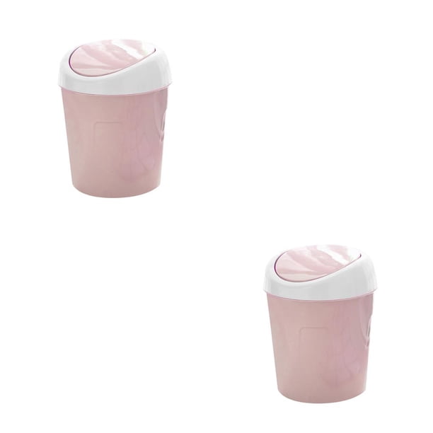 Bearachild Cubierta enrollable Bote de basura Cubo de basura Papelera Contenedor Accesorios Rosa Rosado 2Conjunto