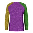 thumbnail image 4 of FrzhBrz Mardi Gras Shirts for Women 2025 Trendy Long Sleeve Mardi Gras Tops Round Neck Glitter Mask Print Graphic Tees Funny Gifts Parade Tshirt, 4 of 4