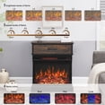 thumbnail image 3 of Electric Fireplace Heater for Inside, 1500W Infrared Heater with Remote Control, Double Door Fireplace Stove w/ 3D Flame and Wall Background, 1-9Hour Timer, 64℉-82℉, 24'', 3 of 9