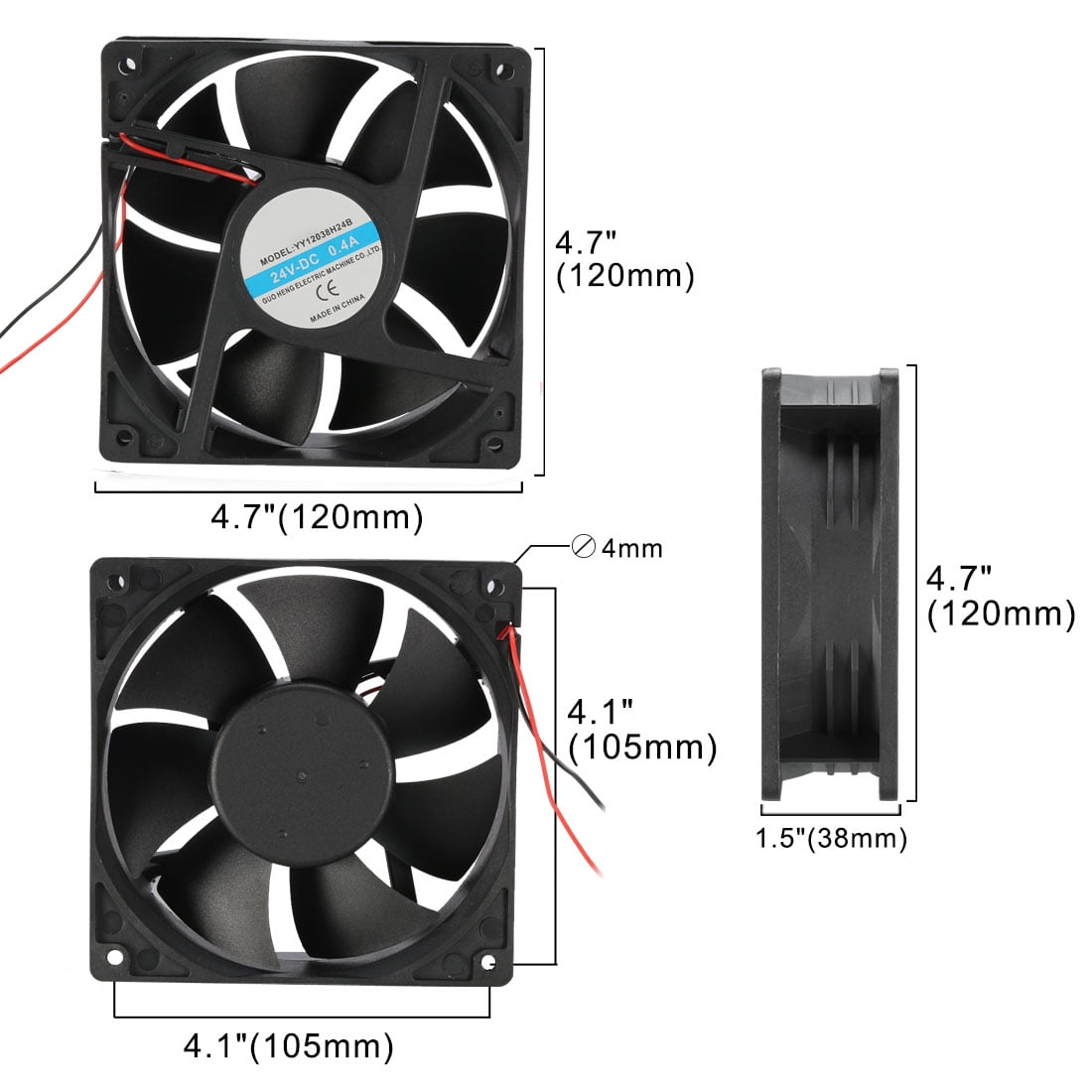 24V DC 1 Piece Used 120mm Square Aprox Cooling Fan 