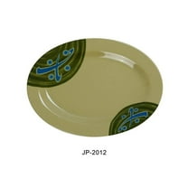 Yanco JP-2012 Japanese Oval Plate - Melamine, Multi Color - 8.675 x 11.75 in. - Pack of 12