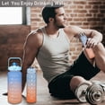 thumbnail image 2 of Water Bottle with Straw, 2L Extra Large Motivational Water Cup Reusable Plastic Water Jug, Sport Bottles for Gym Fitness Outdoor, Christmas Idea Gifts, 3 Pcs Blue, 2 of 8
