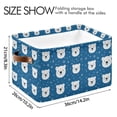 thumbnail image 4 of Yayeee 2 Pack Canvas Storage Basket with Handles for Shelves Fabric Bins Closet Organizer, Blue Polar Bear, 4 of 8