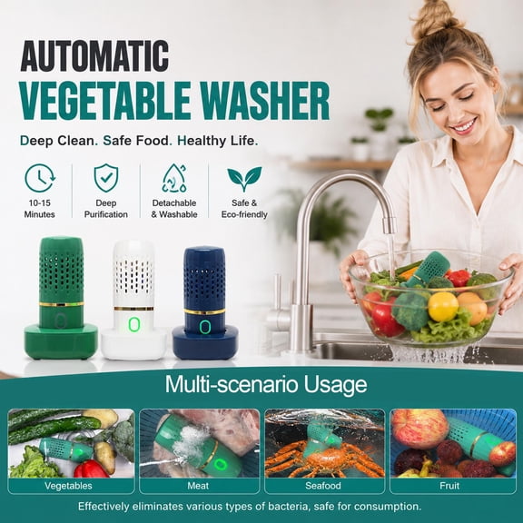 Fruit and Vegetable Cleaner Portable Dishwasher and Produce Purifier, Usb Rechargeable, Ideal for Small Kitchen Spaces, Camping, and Travel