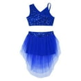 thumbnail image 4 of MSemis Big Girls Crop Tops with Elastic Waist Irregular Hem Tutu Skirt Lyrical Dance Dress, 4 of 5
