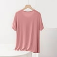 thumbnail image 2 of Jalioing Women's Summer Pajama Shirt Plus Size Comfy Basic Short Sleeve Crew Neck T Shirt Loose Plain Sleep Tee, 2 of 6