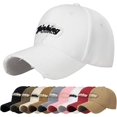 thumbnail image 1 of Gorra de béisbol bordada, unisex, ajustable, informal, de verano, lisa, vintage, de algodón desgastado, 1 of 4