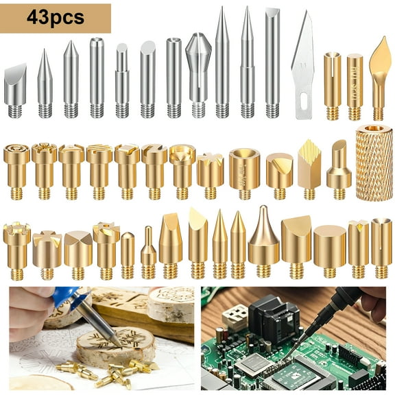 43pcs Professional Wood Burning Tips Kit, TSV High-Precision Tips with Case for Detailed Pyrography