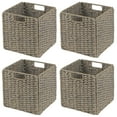 thumbnail image 7 of mDesign Seagrass Woven Kitchen Basket Organizer, Handles, 4 Pack, Gray Wash, 7 of 7