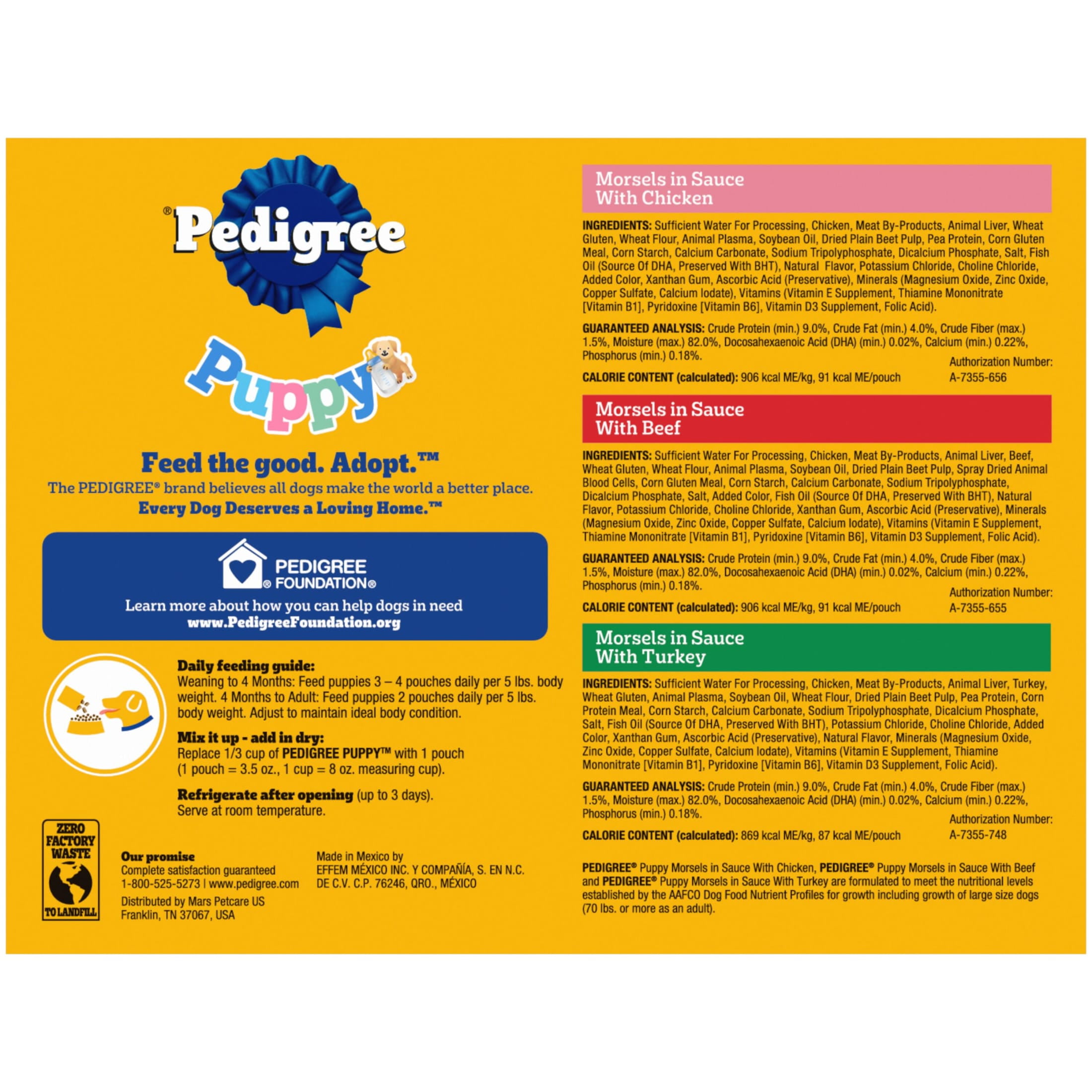 Pedigree puppy feeding guidelines hotsell