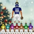 thumbnail image 2 of Personalized Football Ornament Customized Football Christmas Ornaments Football Ornament Christmas Hanging Décor Gift for Football Fans Football Gifts Gift for Football Player (FB 18) - 3199 (Red), 2 of 8