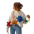 thumbnail image 1 of Chandails pour Femmes à Imprimé Floral - Chandails à Manches Longues en Tricot Col Rond Automne Hiver Chandail Décontracté, 1 of 5