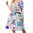 thumbnail image 2 of Vestido de manga corta estilo pop art para bodas, fiestas, verano, coreano, mujer., 2 of 7
