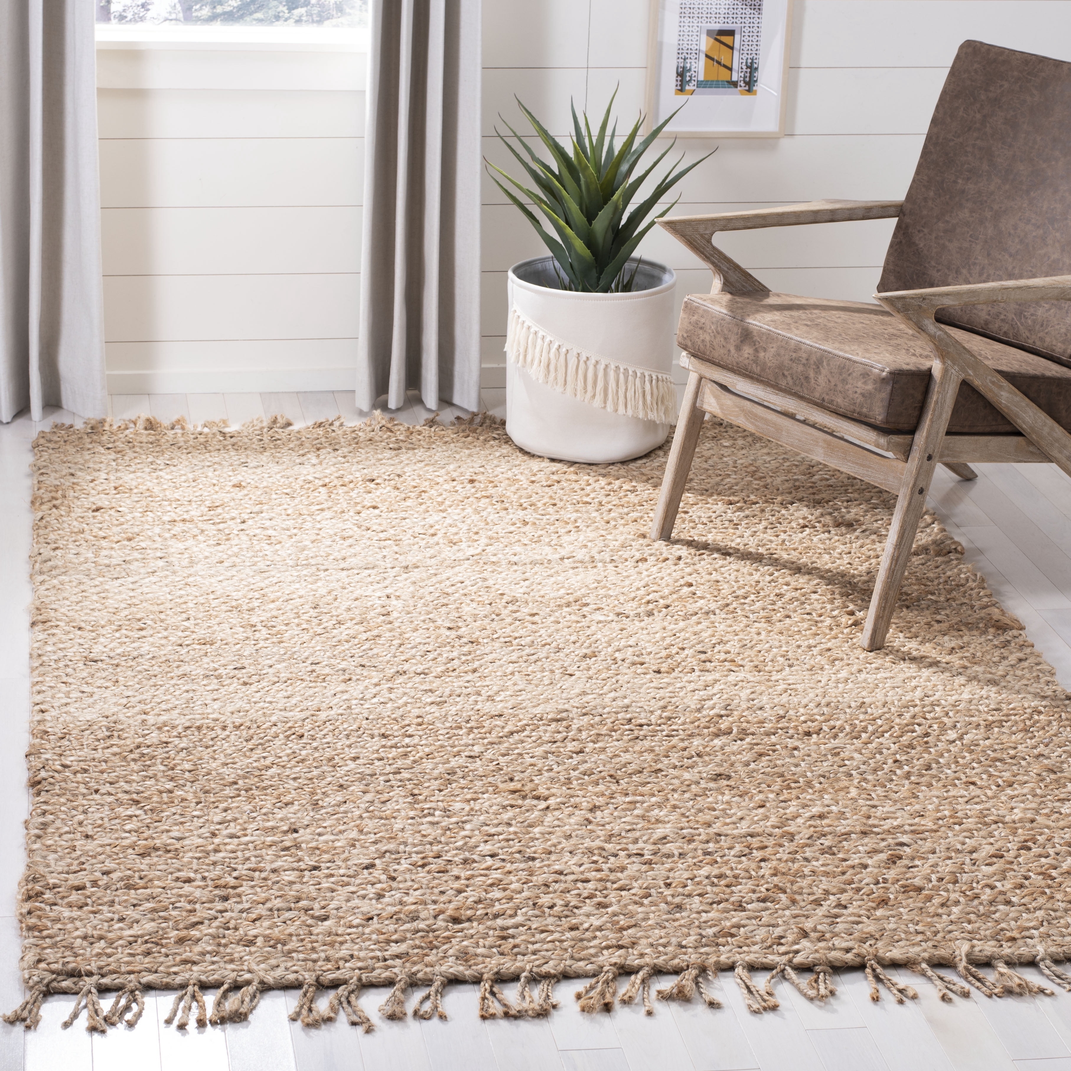 SAFAVIEH Martha Stewart Solid Area Rug, Natural, 5' x 7'6"