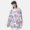 thumbnail image 4 of Picia Butterflies in Pastel Women's Men's UPF 50+ Sun Protection Hoodie Shirt Long Sleeve SPF Fishing Outdoor UV Hiking Lightweight Shirts-Medium, 4 of 9