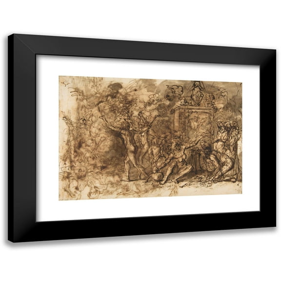 Salvator Rosa 14x11 Black Modern Framed Museum Art Print Titled - Witches’ Sabbath (1615-73)