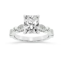 IGI Certified 3 Carat Radiant Shape Lab Grown Diamond Engagement Ring | 14K White Gold |Larisa Side Stone Diamond Ring | FG-VS1-VS2 Quality Friendly Diamonds