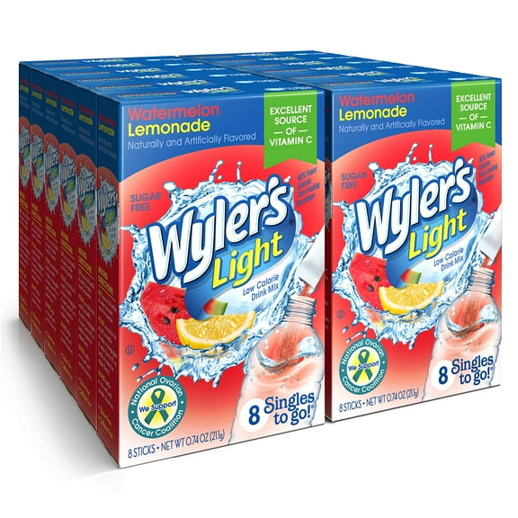 Wyler's Light Singles To Go Powder Packets, Water Drink Mix, Watermelon Lemonade, 96 Servings, 8 Count x Pack of 12RDC27