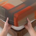 thumbnail image 3 of Full Size Fitted Sheet Set - Burnt Orange Brown 3 Piece Bedding Sets 16" Deep Pocket Fitted Sheet with 2 Pillowcases Farmhouse Ombre Abstract Mottled Art Brushed Microfiber Hotel Luxury Bed Sheets, 3 of 9