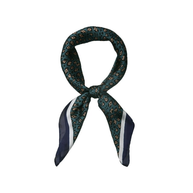 INSPIRE CHIC Women's Leopard Print Square Scarves Neck Scarf Neckerchief Teal