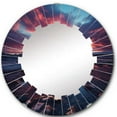 thumbnail image 2 of Designart "Sunset Celestial Euphony I" Landscapes Round Wall Mirror - Traditional Oval Printed Decorative Oversized Mirror - Multiple Color Options, 2 of 4