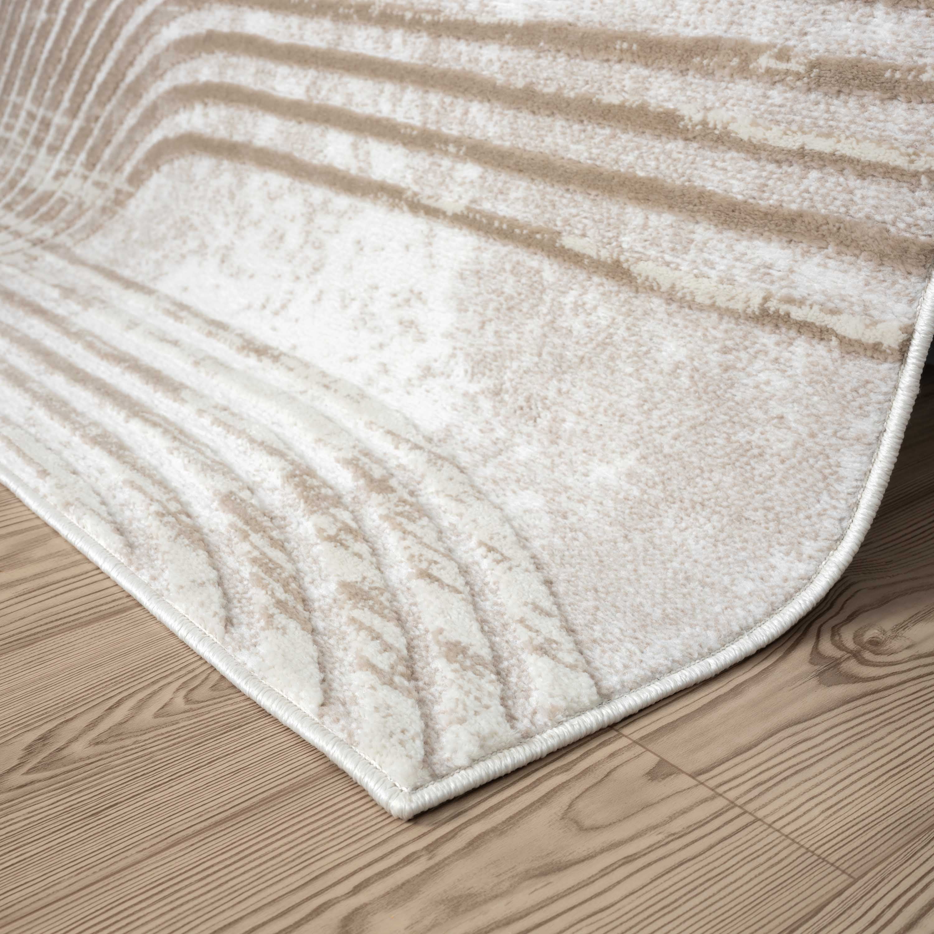 Abani Home Viva Mid-Century Arch Pattern Area Rug 9x12 Beige Cream