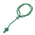 thumbnail image 3 of Collar De Cuentas De Rosario, Hermoso Y Práctico Collar De Rosario Hecho A Mano, Verde Más Suave Para Amuleto, 3 of 7
