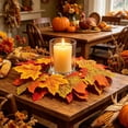 thumbnail image 6 of Dongrere Fall Candle Ring Wreath, Artificial Maple Leaf Candle Ring, Autumn Candle Holder for Thanksgiving Dining Table Mantel Decor, 3 Inch, E, 6 of 6