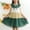A43 Green, variant on Vintage Toddler Girls Dress Knee Length Tiered Flutter Sleeve Kids Summer Dress Peter Pan Collar Colorblock Flowy Party