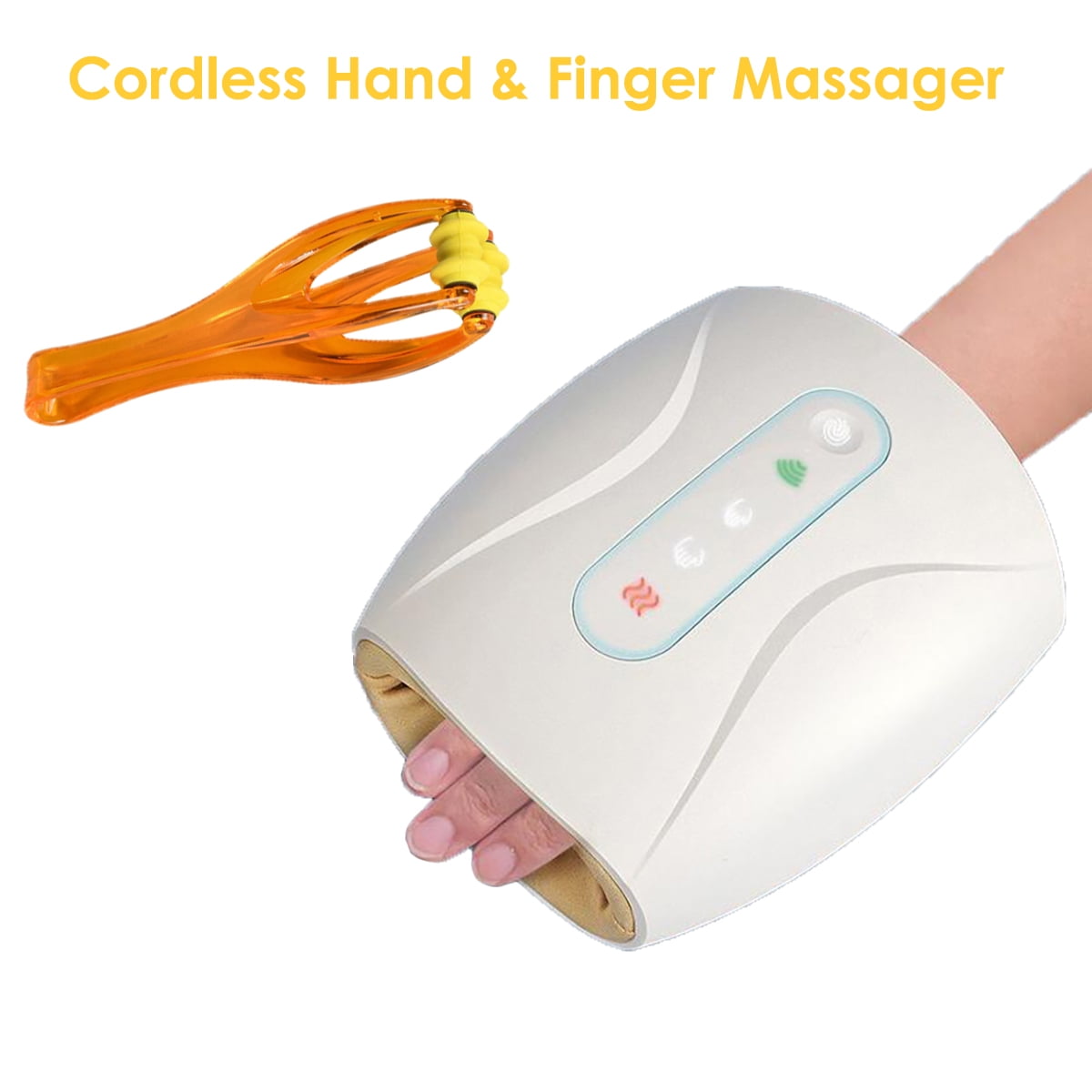 iMeshbean 2200mAh Cordless Electric Hand Massager with Compression, 3 Levels Pressure Point Therapy Massager for Arthritis, Carpal Tunnel, Shiatsu Massage Machine with Heat
