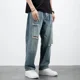 thumbnail image 4 of Pantalones vaqueros azules claros para hombre, pantalones rotos, jeans rotos para hombre con agujeros, nueva tendencia de rock, hip hop, Y2k, ropa de calle, Kpop 2024, 4 of 5
