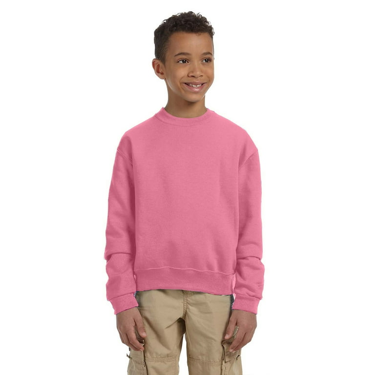 Pink Youth Sweatshirts for Girls Teen Boys Sweatshirt Plain Casual