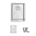thumbnail image 1 of Stylish Undermount 14" Stainless Steel Single Bowl Kitchen Sink with Grid & Strainer S-310G, 1 of 11