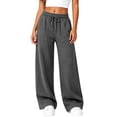 thumbnail image 5 of Njagoc3 Wide Leg Pants for Women Yoga Sweatpants Lounge High Waisted Drawstring Casual Loose Baggy Pants, 5 of 6