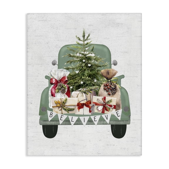 Stupell Industries Rustic Lodge Christmas Pickup Canvas Art, 24 x 30, by Lettered and Lined