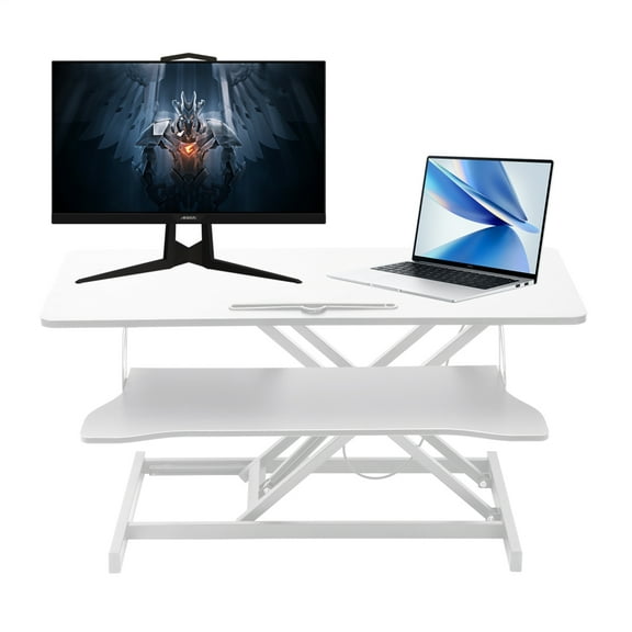 37" Standing Desk Converter, 5.9"-18.8" Height Adjustable for 2 Monitors Screens with Keyboard Tray