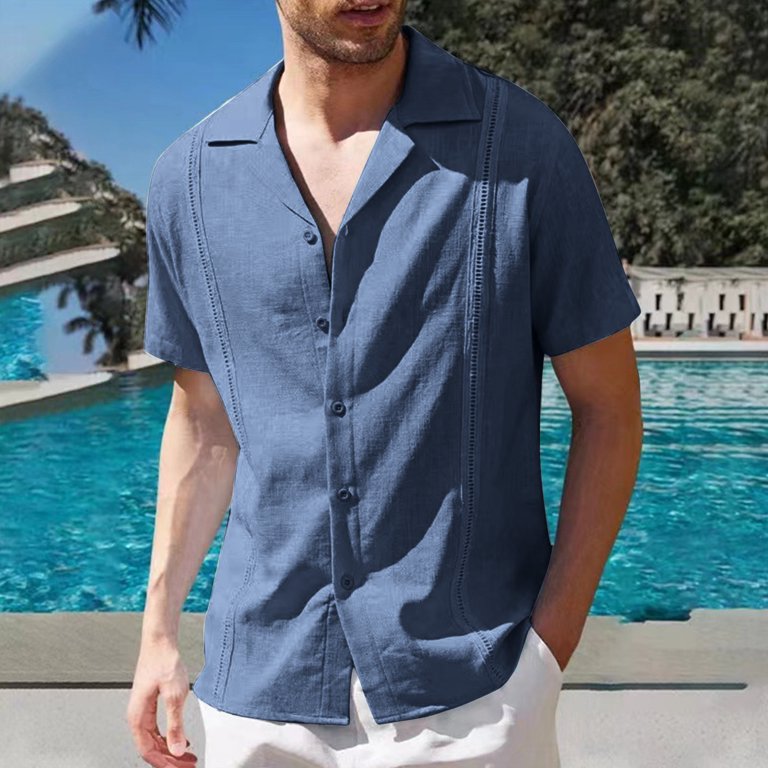 トップス SEEALL SHORT CUBA SHIRTS Amazon.com: Cuban Guayabera Shirts for Men Short Sleeve