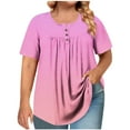 thumbnail image 2 of Xdegoge Womens Blouses Short Sleeve Plus Size Tops Fashion Printed Crew Neck Oversized T Shirt Loose Fit Tunic Summer Tops Casual Boho Tees Ropa Mujer Liquidaciones De Walmart Past Purchases, 2 of 6