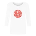thumbnail image 4 of Blusas para Mujeres Casual 3/4 Manga Cuello Redondo Impreso Suelto, Mujer 3/4 Manga Tops Y Blusas para Diario, 4 of 4