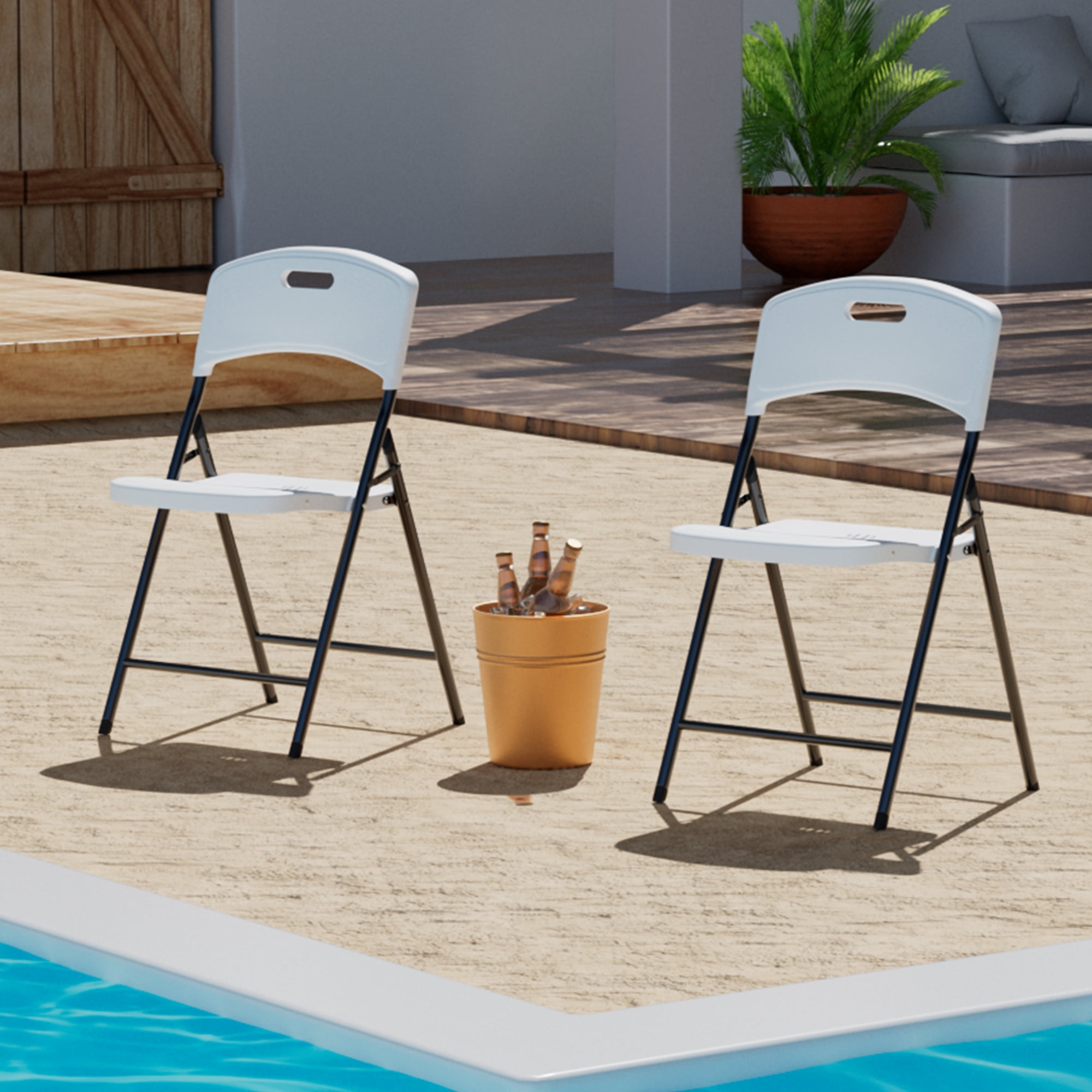 MAYEERTY 4-Piece Set Outdoor Dining Chairs for Party & Outdoor, Foldin, Portable & Stackable