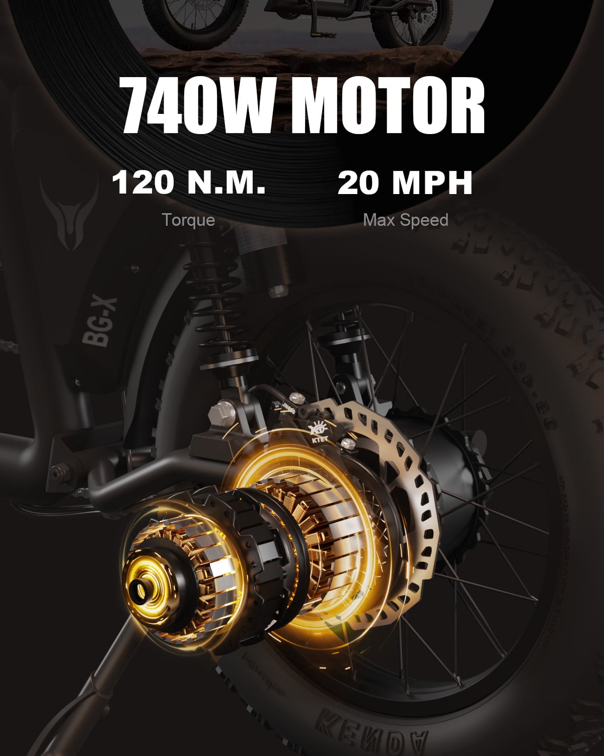 BIGNIU BG-X PRO Electric Bike for Adults,740W Brushless Motor 52V 27Ah Up to 40 Miles E-Bike Front/Rear Turn Signal Dual Suspension Ebikes UL2849
