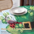 thumbnail image 4 of Round Tablecloth St. Patrick's Day Waterproof Oil Proof Polyester Table Cloth Cover Decor for Home Dining Outdoor,Patio,Parties, 60" Dia. Leprechauns Green Clovers Hat Rainbow, 4 of 9