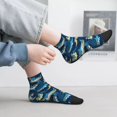 thumbnail image 5 of Goofa Cartoon Surfer Sharks Pattern Non Slip Socks with Grips for Elderly, Crew Socks Yoga Hospital Socks Cushioned Sole Gripper Socks for Men Women, 5 of 5